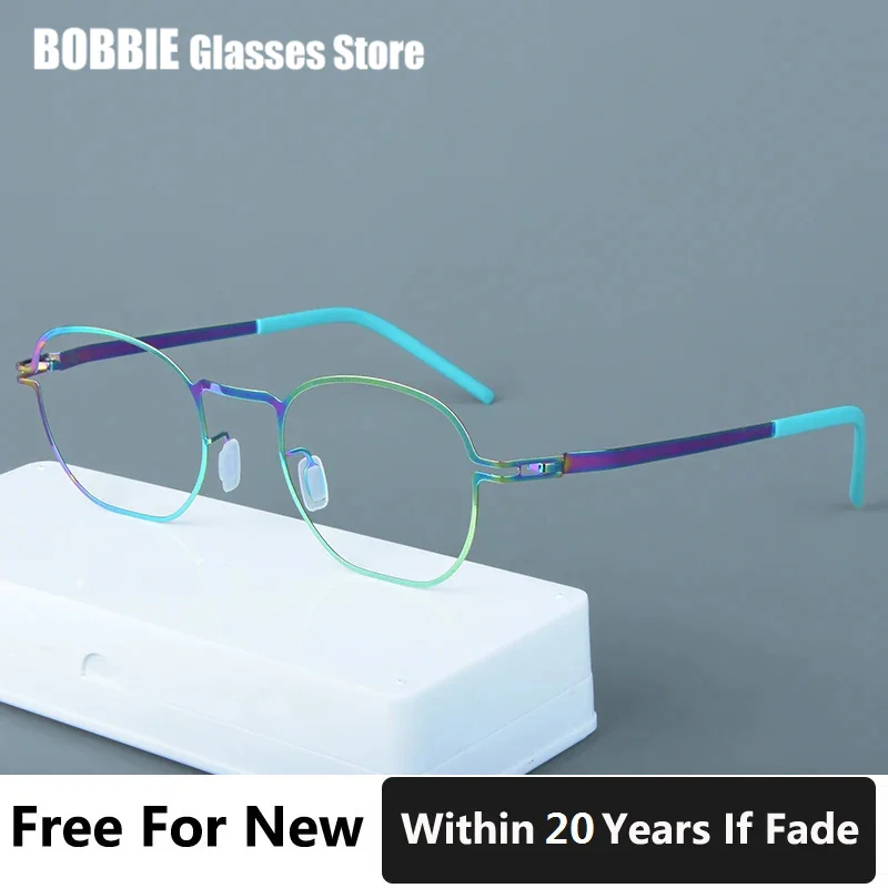 Eyeglasses Glasses Frame Ultralight 7g Eyewear Square Rim Colorful Handmade Screwless Anti Blue Light Lens Germany Brand Design