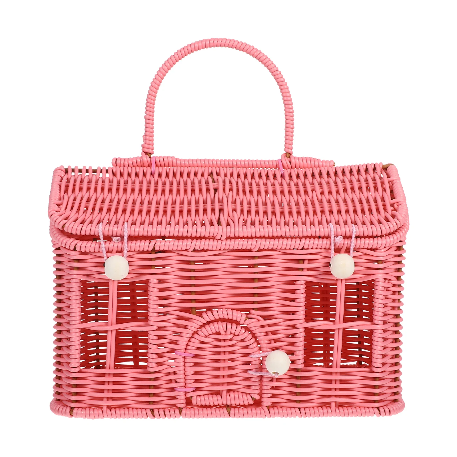 

Rattan Picnic Basket with Handle Woven Food Handheld Vegetable Cute Pp Decorative Boxes Lids