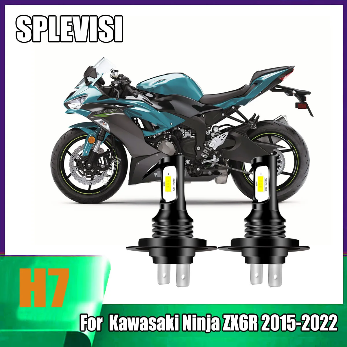 

LED H7 White Headlight Bulbs 10-Minute Minimalist Installation For Kawasaki Ninja ZX6R 2015 2016 2017 2018 2019 2020 2021 2022