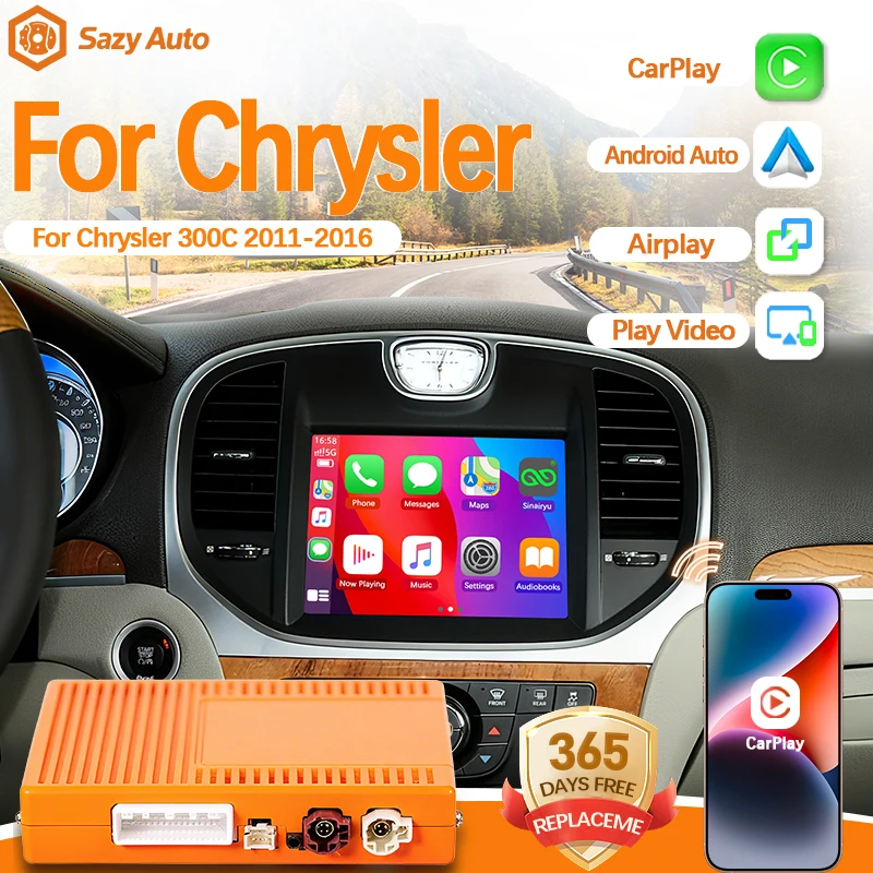 CarPlay Android Auto اللاسلكي لكرايسلر 300C دودج تشالينجر جيب 2011-2019 مع كاميرا AirPlay العكسية الوسائط المتعددة