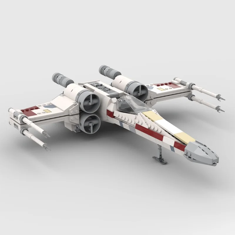 1520PCS MOC Red Galactic Space Fighter Model Interstellar Futuristic Precision Construction Brick Display Collectible Toy Gift