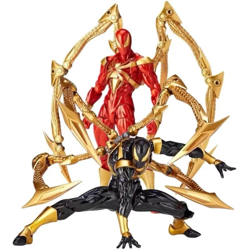 

Коллекционная фигурка Marvel Iron Spider Kaiyodo: аниме-персонаж с подвижными суставами, красно-золотая, вращающаяся, технологичная, для фанатов, подарок для коллекционеров