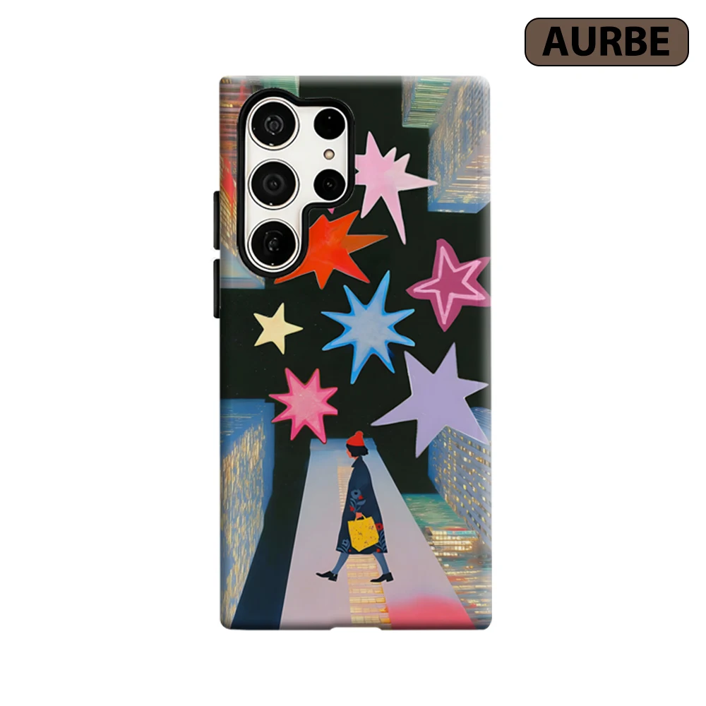 City Star Walker Phone Case for Samsung Galaxy S26 S25 Ultra S24 S23 Ultra Plus Shockproof Double Layer Tough Back Cover