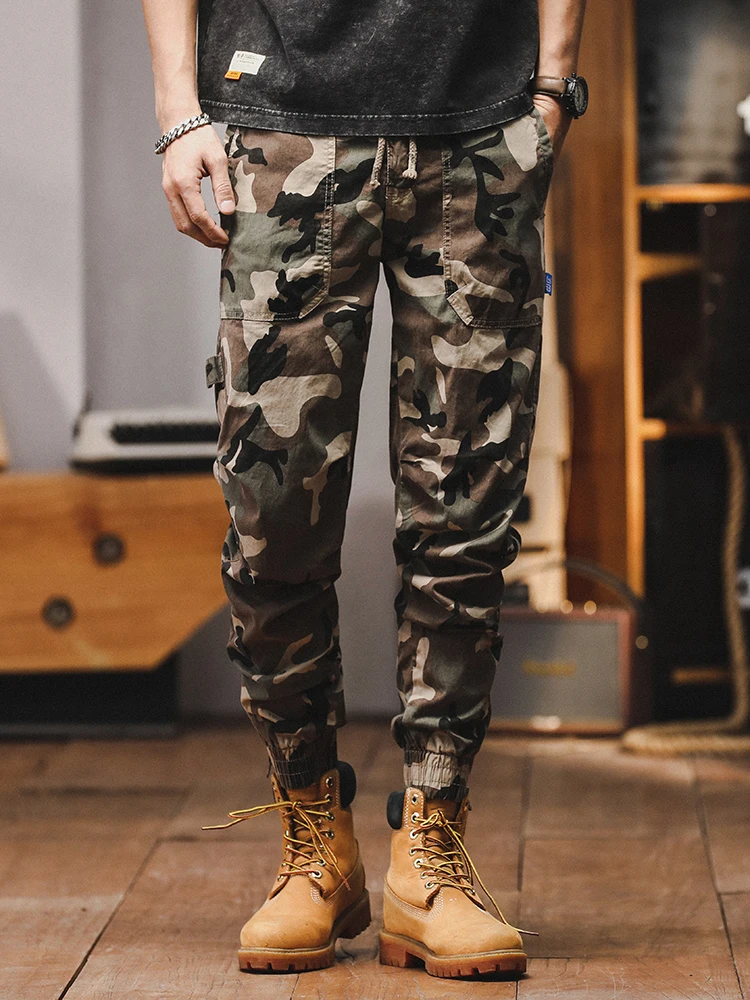 

Весенне-летние тонкие американские камуфляжные рабочие брюки в стиле ретро, мужские свободные модные брендовые повседневные брюки из чистого хлопка, молодежные активные брюки