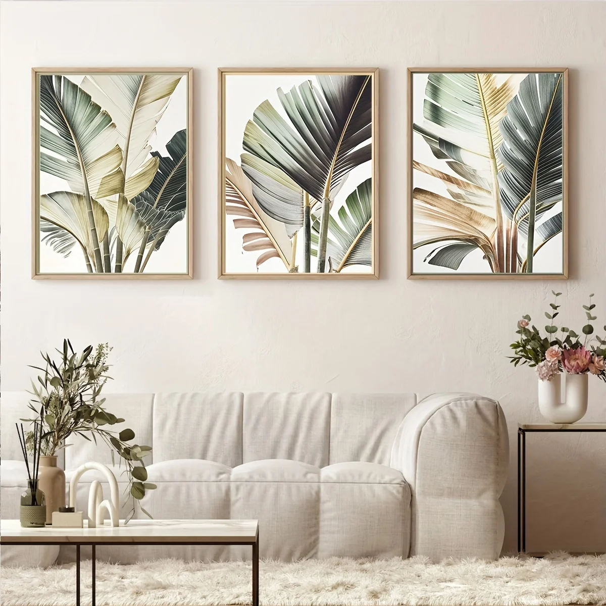 3PCS--3pcs/set Bohe Palm Leaf Tropical Plant Canvas Print Poster Modern Nordic Botanical Art Prints Living Room Home Decor Ar