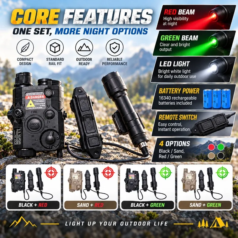 PEQ-15 Style Battery Box, Battery Powered, Compact Design, Fit Standard Rail, Outdoor Night Activity & Camping Gear