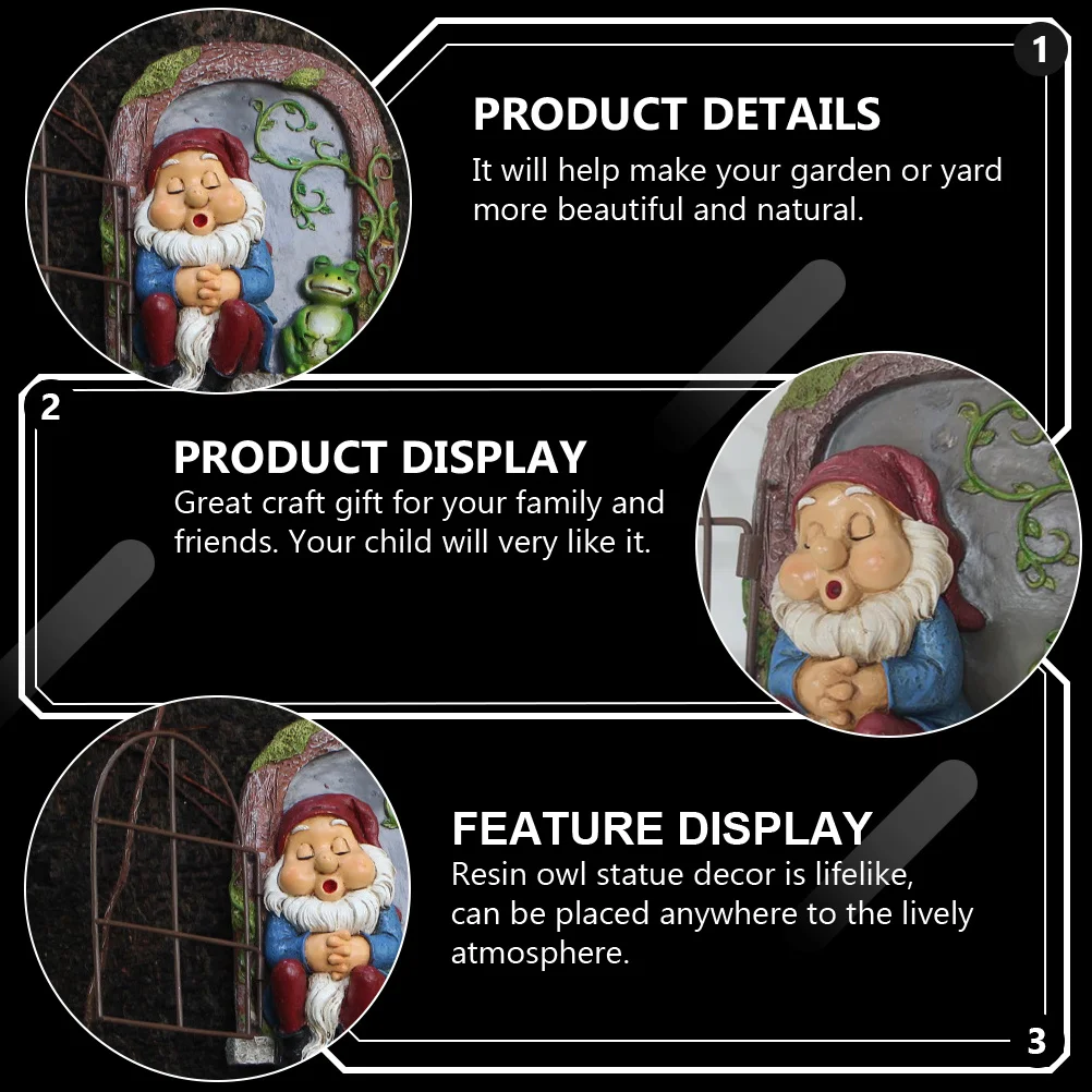 

Garden Tree Gnome Statue Resin Frog Shaped Hanging Ornament Durable Lightweight Exquisite Details Outdoor Yard Park Decoration