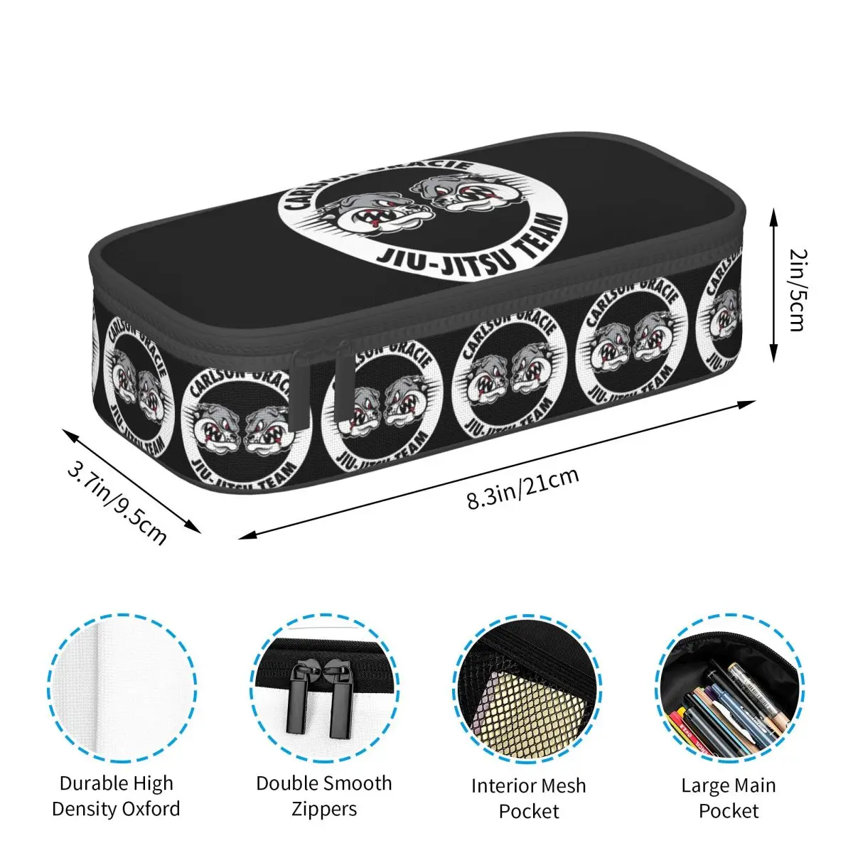 Estuche para lápices del equipo Carlson Gracie Jiu-Jitsu para niño y niña, caja para bolígrafos escolares, bolsa para lápices, suministros de papelería, bolsa porta bolígrafos