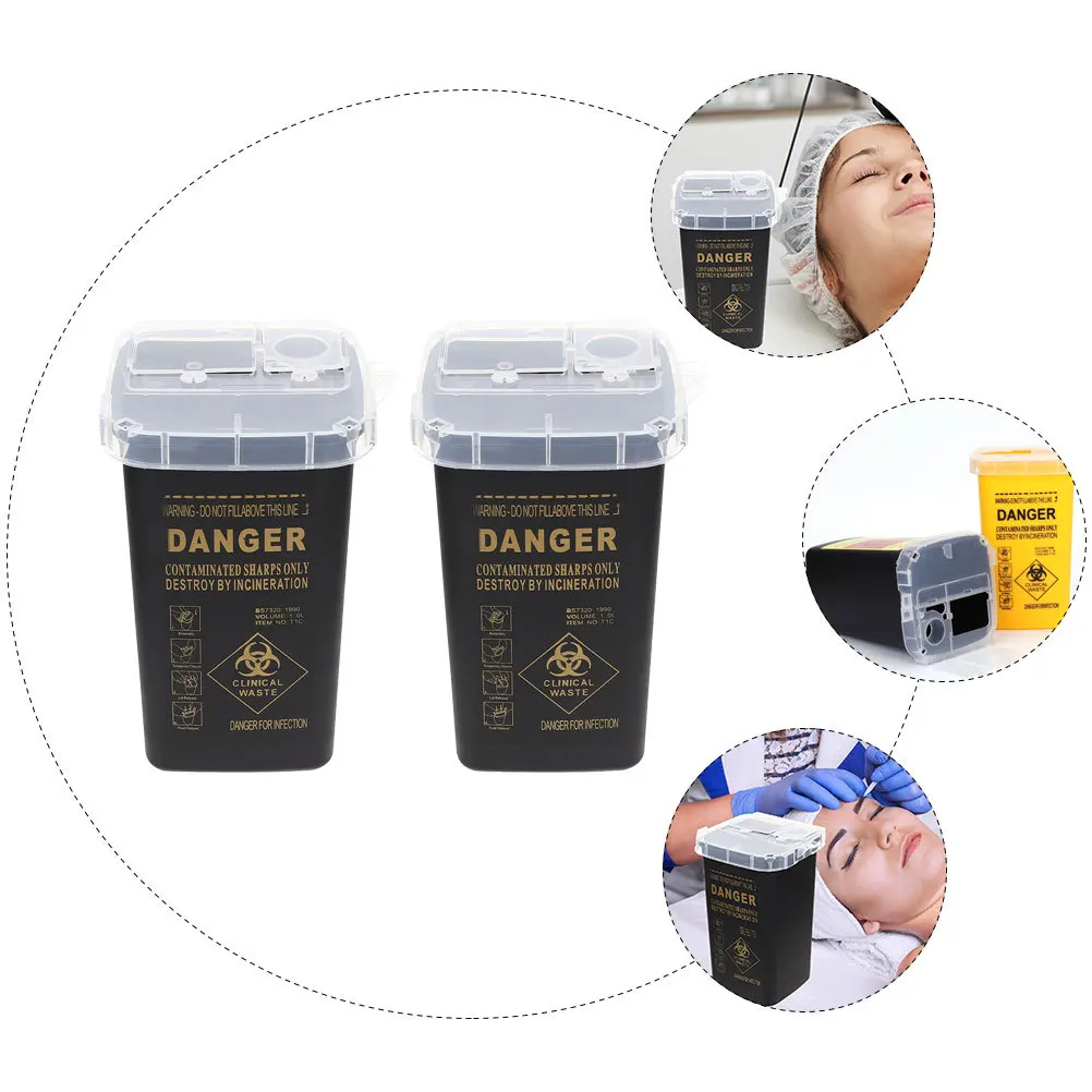 

2 шт., контейнер для утилизации острых точек, практичная банка для игл для тату-салона, шприцы, банка для хранения, ведро для утилизации