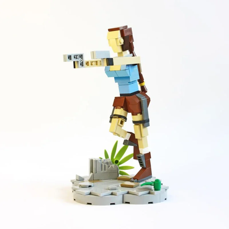 Juego de Construcción MOC Adventure Games Tombed Raiders Lara Croft, Figuras de Acción, Bloques de Juguete para Niños, Regalo de Navidad DIY, 195 Piezas