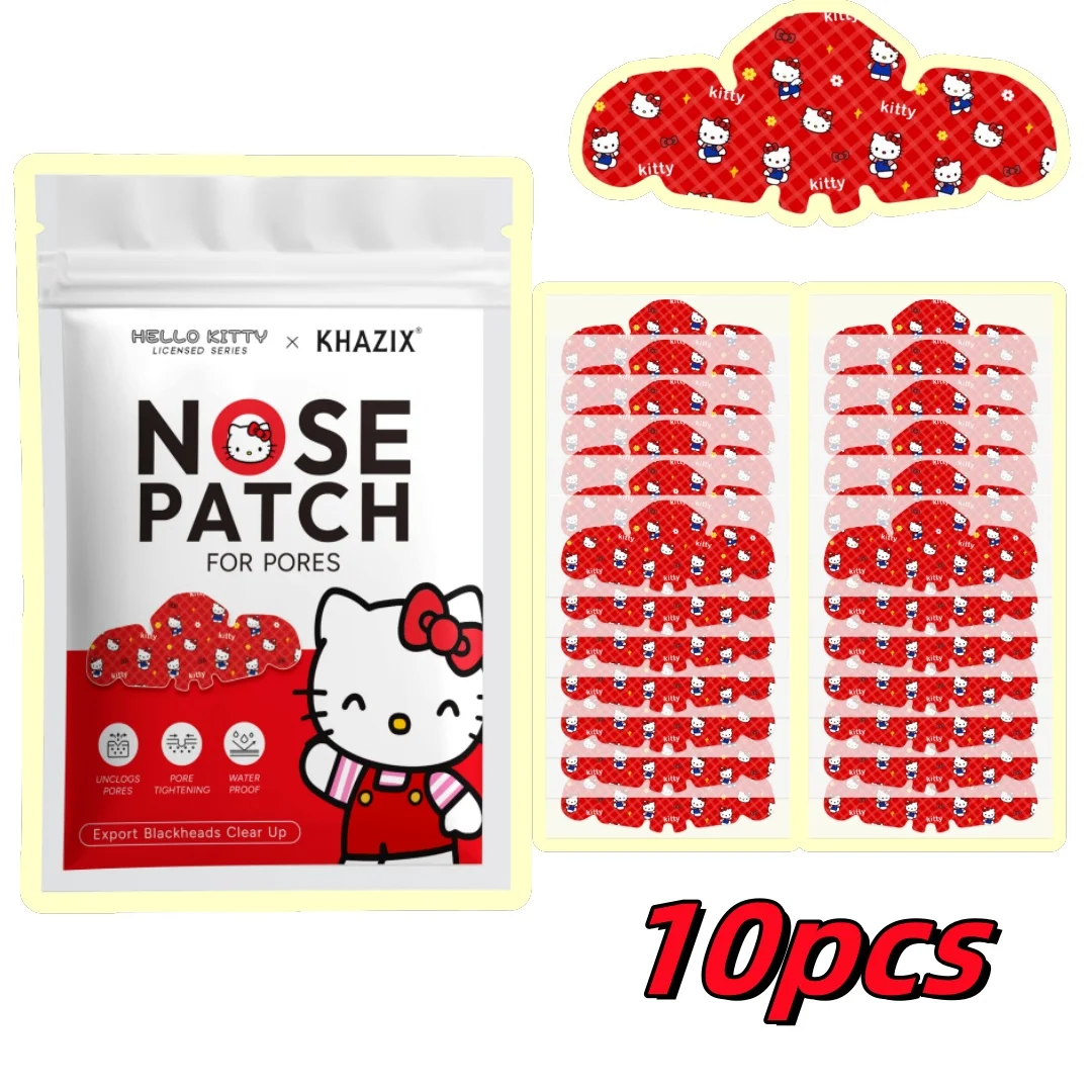 10pcs Hello Kitty Nose Pore Strips 10PCS Cute Cartoon Design Nose Stickers Kawaii Beauty Care Gift for Women