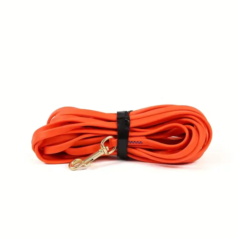 1,5-9 m PVC-beschichtete Hundeleine, 1 cm breit, 4 mm dick, wasserdicht, lange Trainingsleine mit Messinghaken für kleine und mittelgroße Hunde