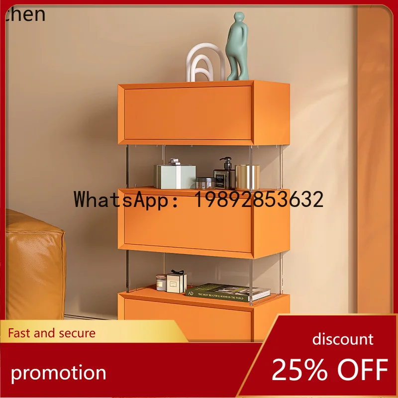 

YFY Minimalist Lacquer Floating Three-Drawer Cabinet Simple Modern Storage Solid Wood Drawer Cabinet Bedroom Organizer