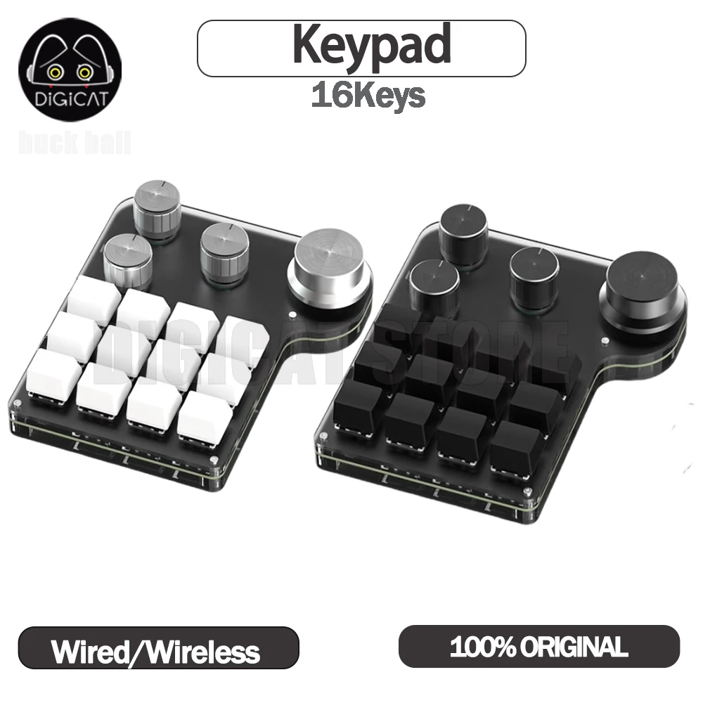 Multi Functional Custom Keypad Dual Mode 2.4g/Bluetooth Wireless Keyboard RGB 16key Mini Keypad Customized Mini Keyboard Gifts