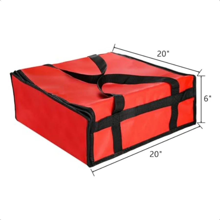 3 упаковки пакетов для пиццы 20 x 20 x 6 изолированных мешков для доставки еды