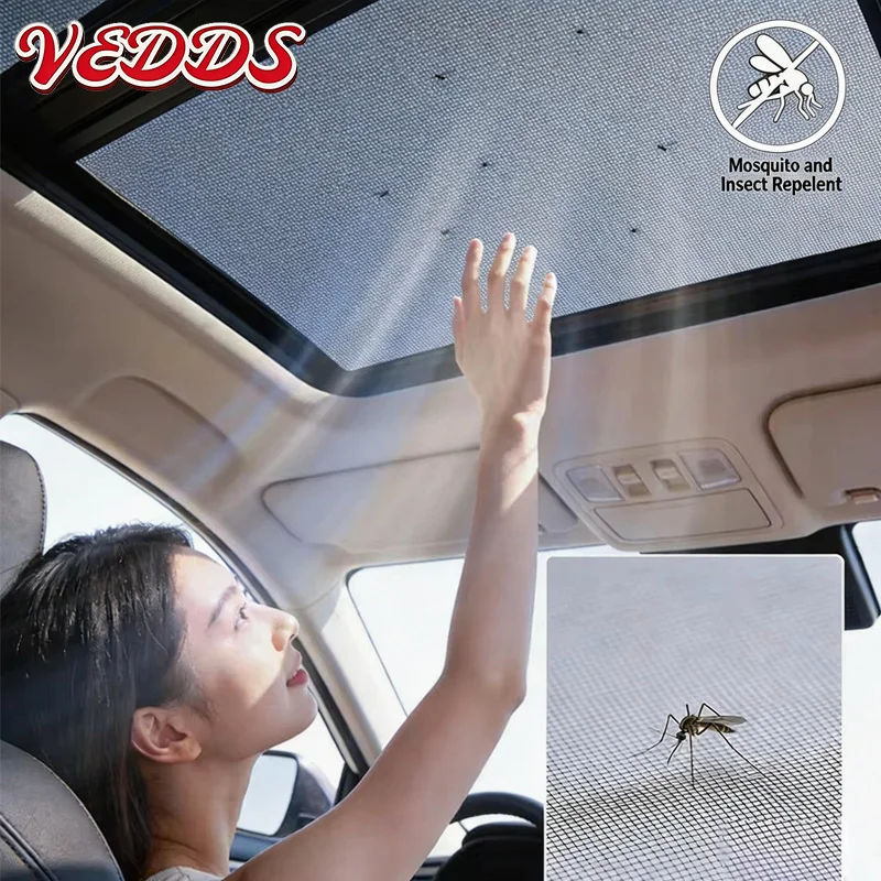 Car Sunroof Mosquito Net Magnetic Window Screen Anti-Insect Mesh for Car Camping Sunroof Cover