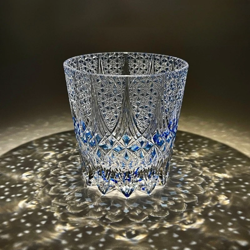 Hand-carved crystal glass premium whisky glass