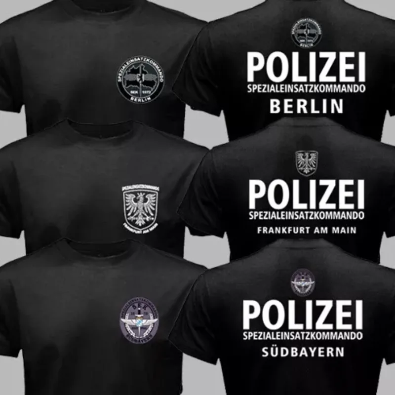25 New German National Special Team SEK Berlin Special Operation Team with The Same Printed Short-sleeved T-shirt Harajuku