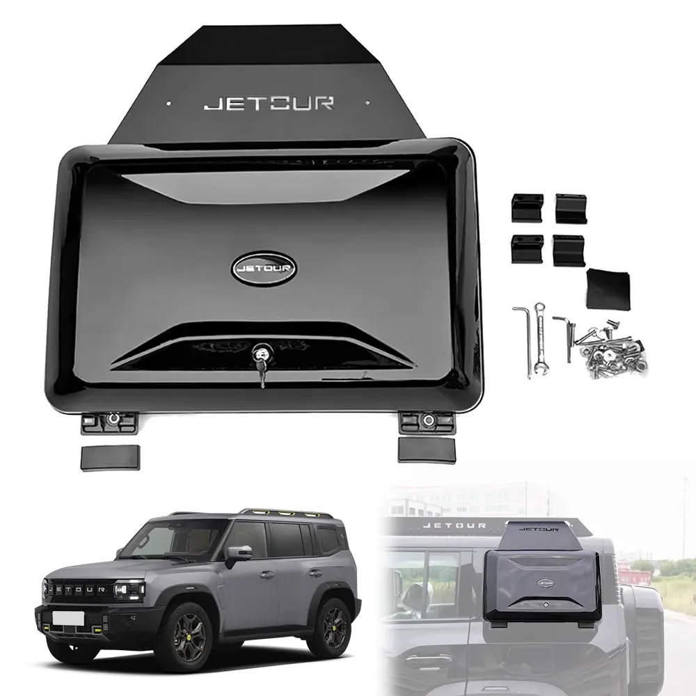 

Car Accessories Black Roof Cargo Carrier Luggage Storage Box Side Box Carrier Tool Box For Jetour Traveller T2 2023 2024