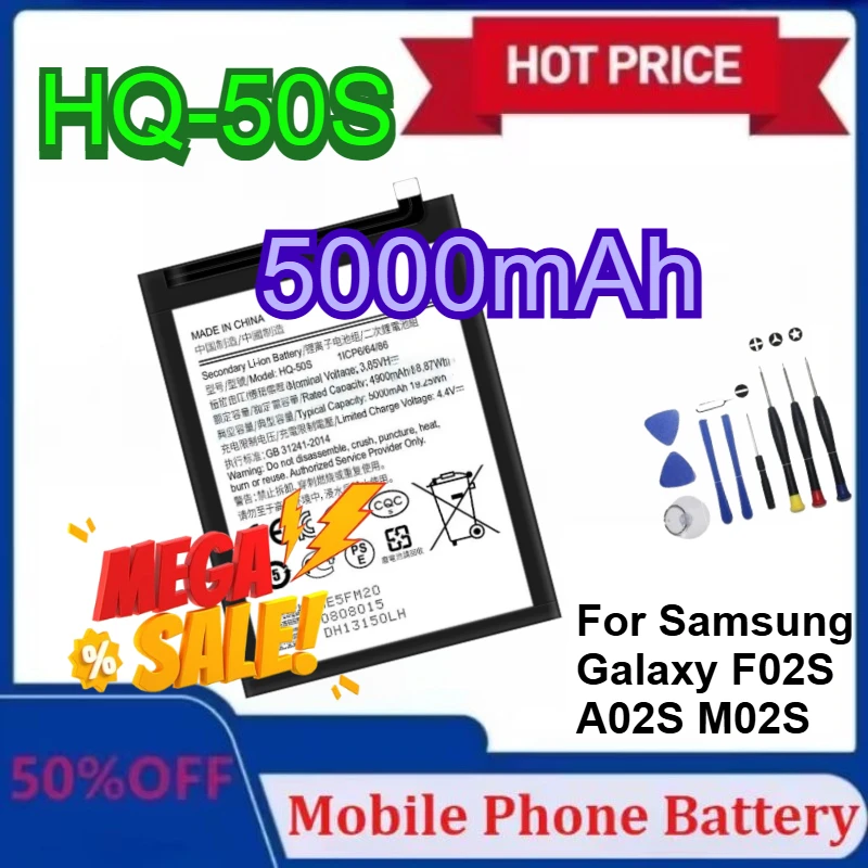 

HQ-50S 5000mAh Replacement Battery for Samsung Galaxy F02S A02S M02S Mobile Phone High-Capacity Batteries