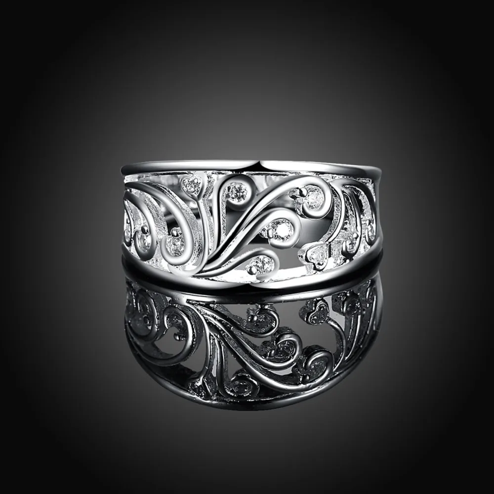 Prinzessin Mode Kristall Stein 925 Sterling Silber Ring Dame Geschenk Schmuck Verlobung Hochzeit Party Mit Österreichischen Kristall Niedlich