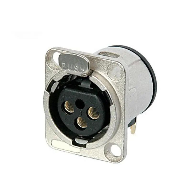 PCB Connector Socket Female 3 Pin XLR NC3FD-H 1PCS Horizontal Silver-Plated Contacts