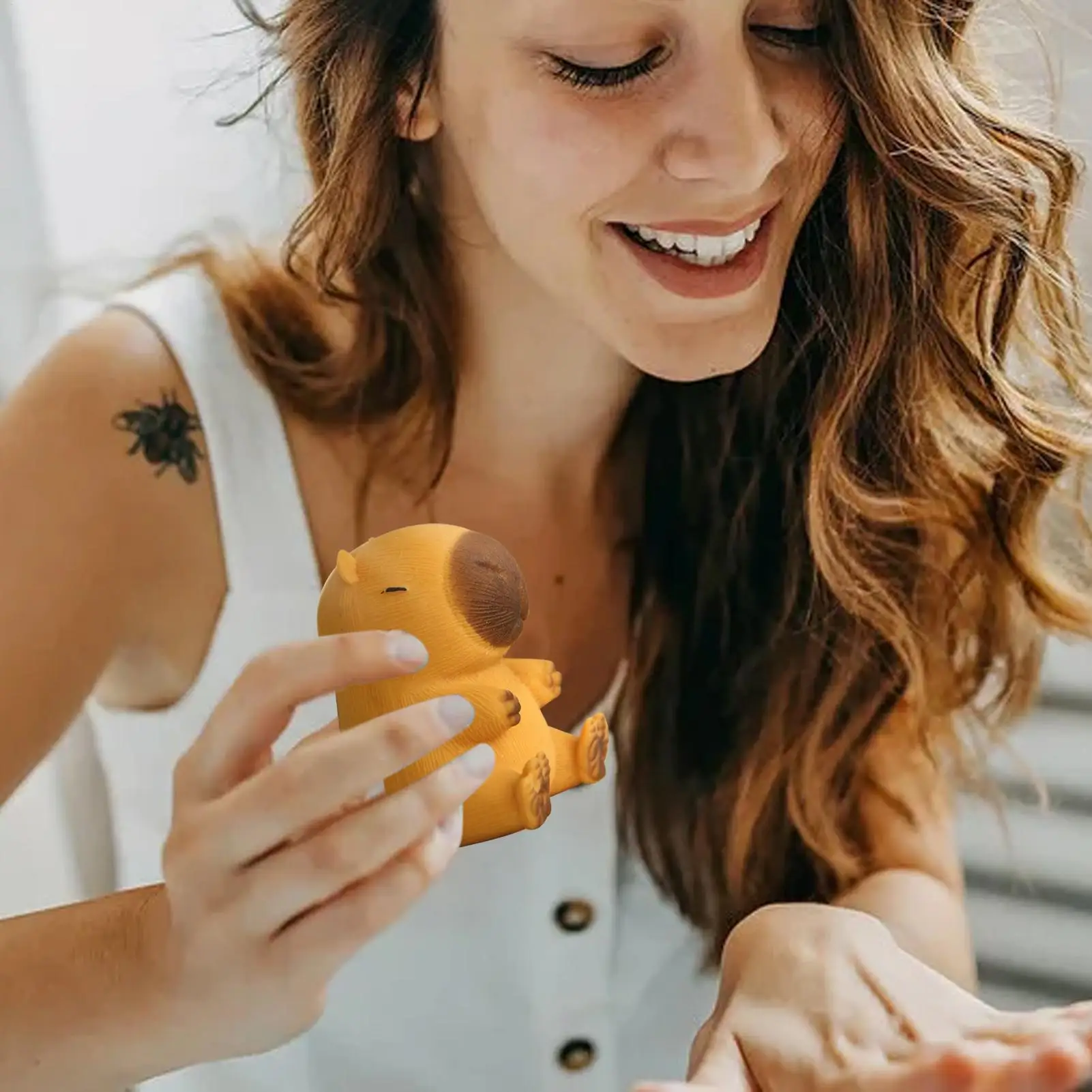 لعبة ضغط بطيئة الارتداد على شكل كابيبارا بني لطيف، ألعاب ضغط كرتونية على شكل حيوانات لتخفيف التوتر والضغط للأطفال، أفضل هدية