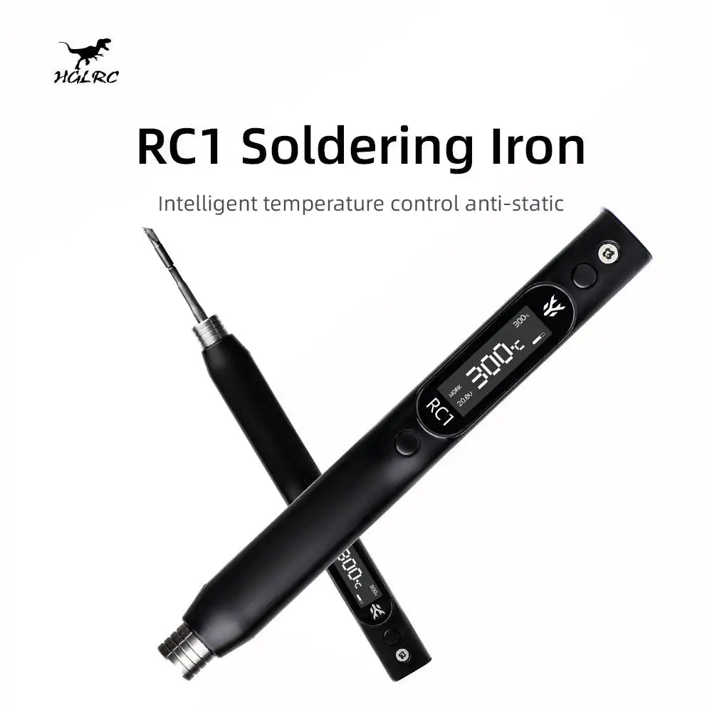 HGLRC RC1 Soldering Iron 25V 60W OLED Display Intelligent Temperature Control Algorithm for RC Model Airplane FPV Drones