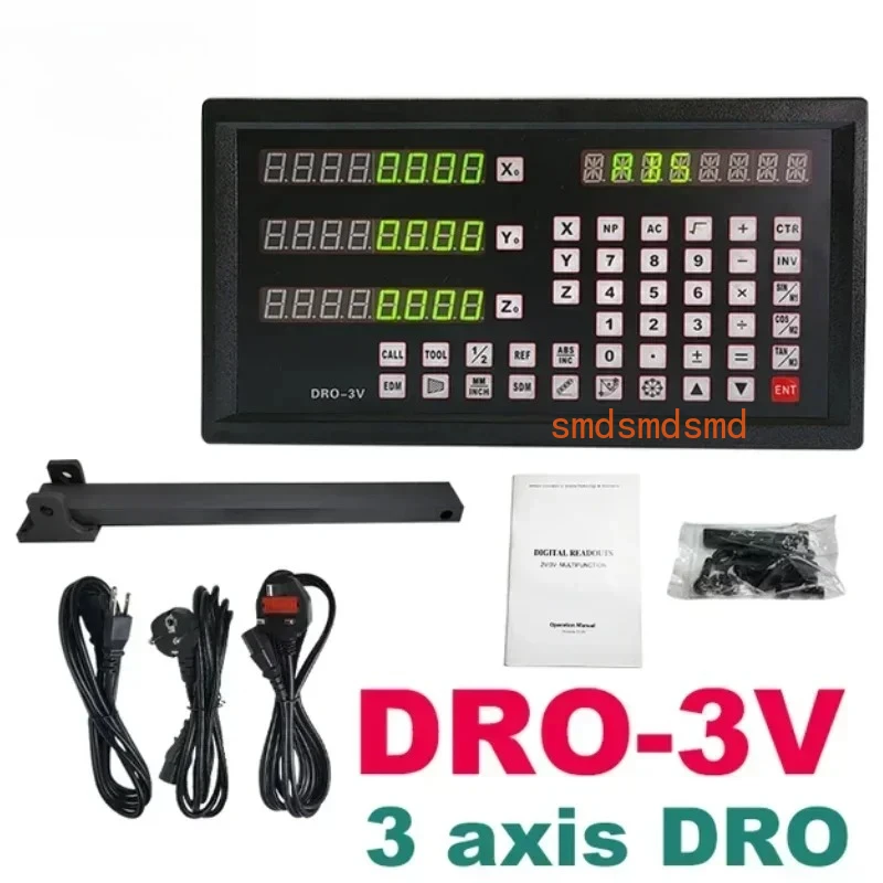 DRO-3V and 3 Pieces 0-800MM high-precision Encoder For Milling machine EDM Boring Machine Grating ruler Digital readout Display