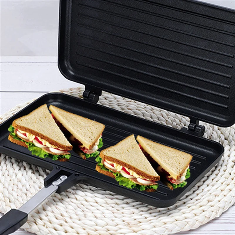 

Gas Non-Stick Sandwich Maker Bread Toast Breakfast Machine Pancake Baking Barbecue Oven Mold Mould Grill Frying Pan E