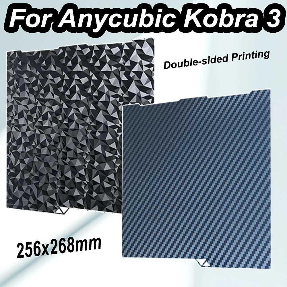 

Сборная пластина для листа Anycubic Kobra 3 PEI, двухсторонняя печать, гладкая пружинная сталь для комбинированной пластины для 3D-принтера Anycubic Kobra 3