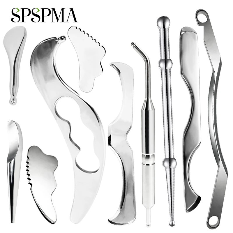 1PCS Guasha Massage Tool, Grade Stainless Steel Scraping Tool for Soft Tissue Upgrade Physical Therapy Stuff,Used for Back, Legs