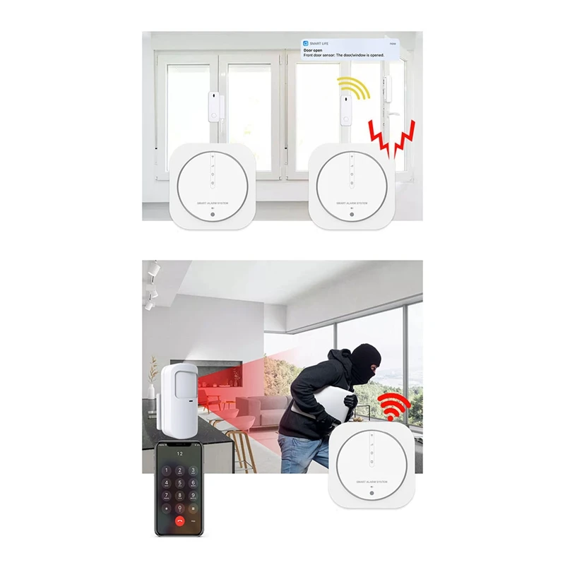 Graffiti Burglar Alarm Intelligent WIFI+GSM Dual Network Alarm System Home Multifunction As Shown ABS Screenless Alarm Host