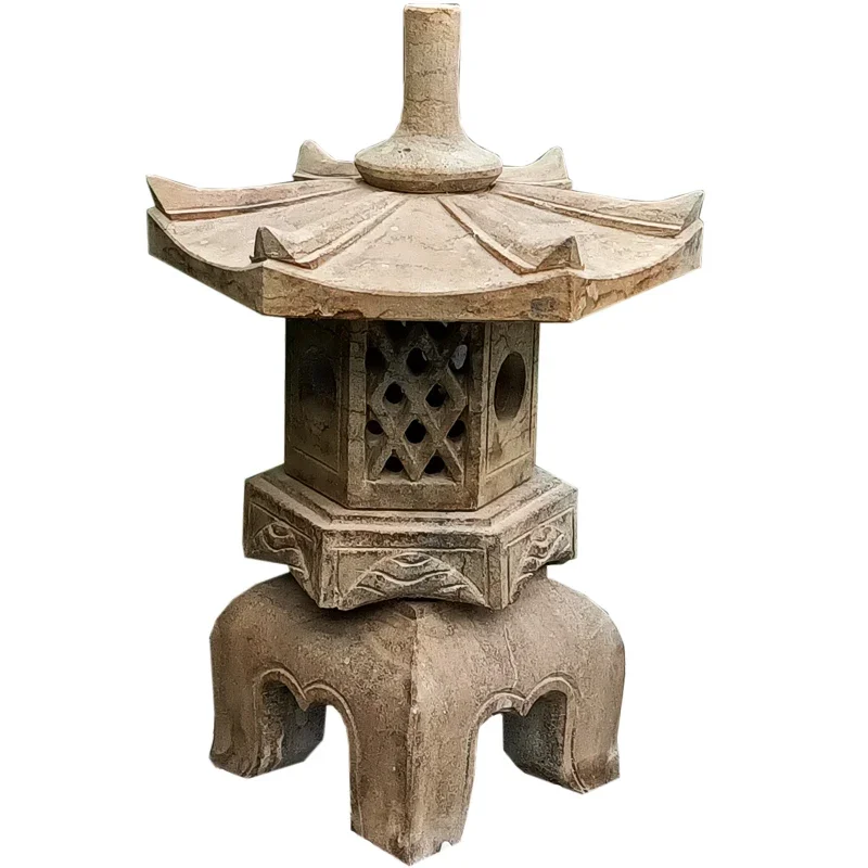 Stone lanterns Solar stone lanterns Japanese-style courtyard Antique Chinese-style outdoor garden Waterproof landscapornaments