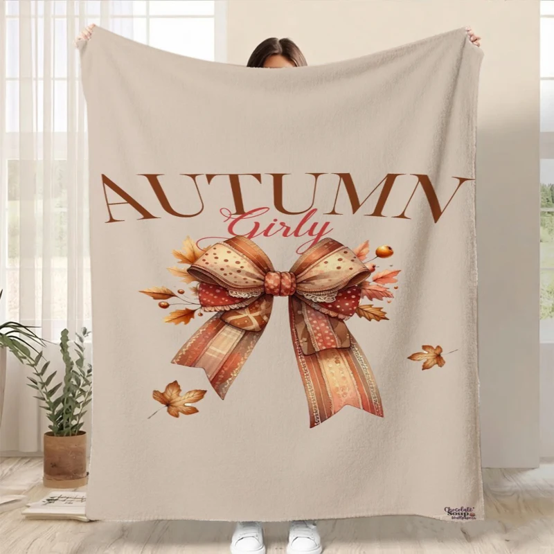 Hello Fall Dark Maple Leaf Fall Throw Blanket Guest Quarters Patio Soft Blanket Nook Living Room Lounge Bedroom Den Presents