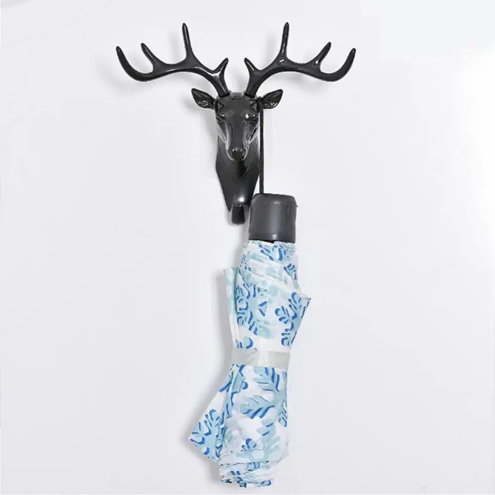 Dropshipping!!Fashion Deer Head Antlers Self Adhesive Keys Hat Holder Wall Door Hook Hanger