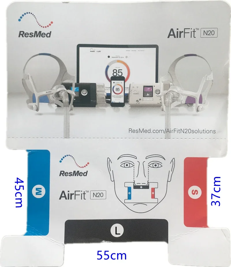 ResMed AirFit N20 비강 마스크 쿠션 코 인공 호흡기 슬리핑 마스크 ResMed 액세서리 용 오리지널 쿠션
