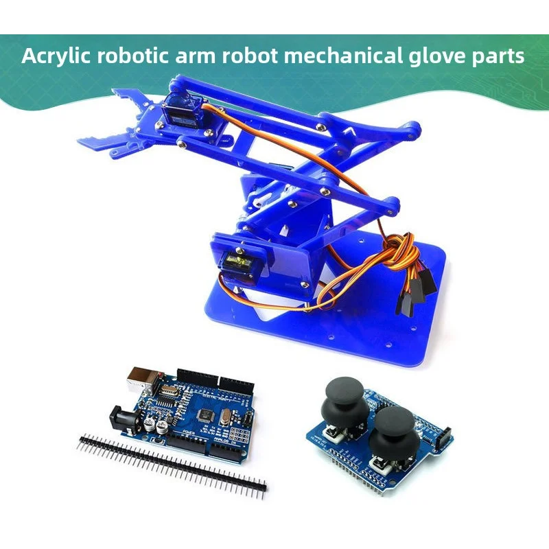 DIY 4-DOF Acrylic Mechanical Robotic Arm Manipulator Arduino Compatible Robot Kit