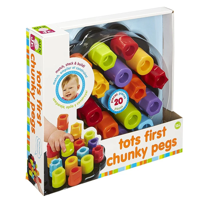 Tots Player Chunky Pegs, Apprendre à assortir, Construire et trier les chevilles dans toutes sortes de saillies et de jouets TANdos