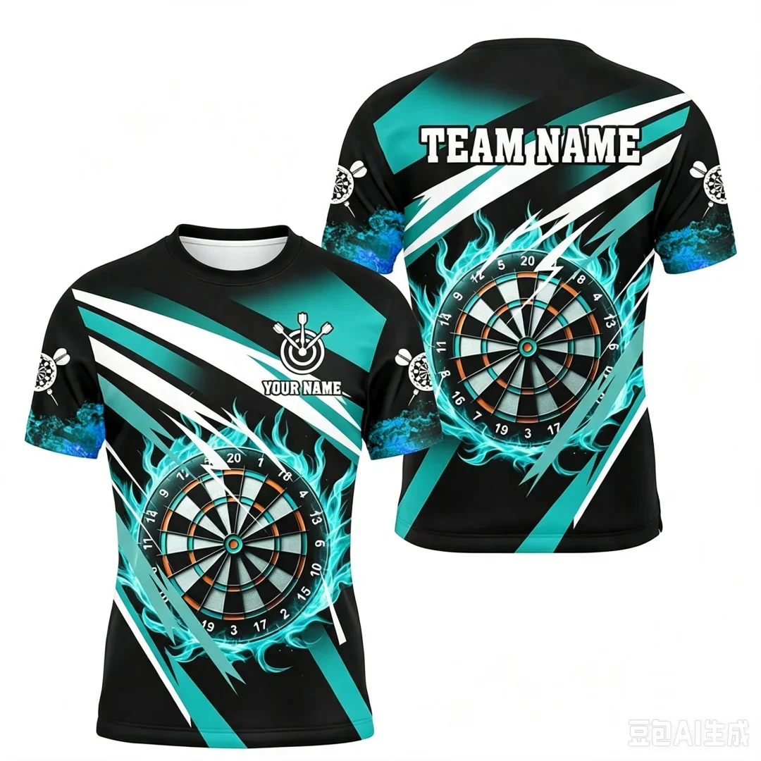 Fashion New Custom Name Team Name Darts T-shirt 3D All Over Print T Shirt Men Women Dartboard Target Graphic Short Sleeve Tops