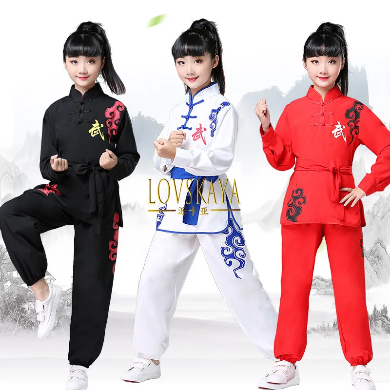 Chinese Traditional Wushu Uniform Kids Kung Fu Clothes Martial Arts Suit Outfit Changquan Costume For Girl Boy