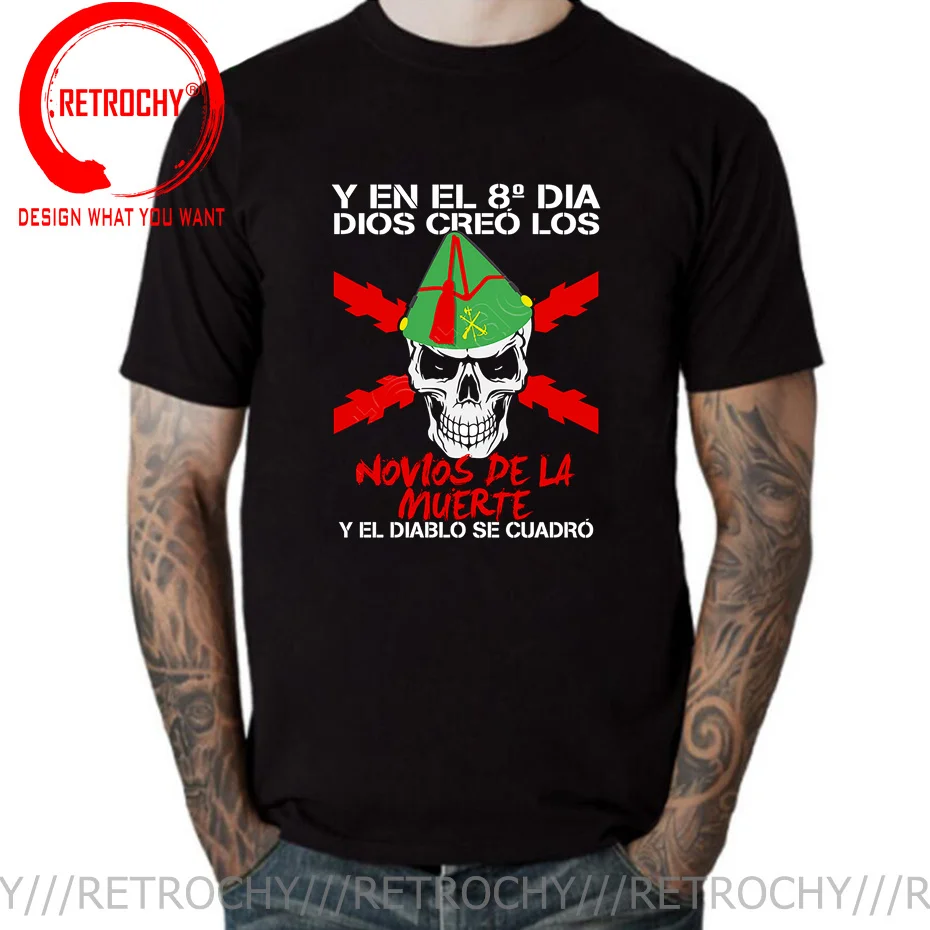 Spain Legion Novios De La Muerte T Shirt Men Funny Design Cotton T-Shirt Fashion Clothing Harajuku Tshirt Black Tops Tees Shirt