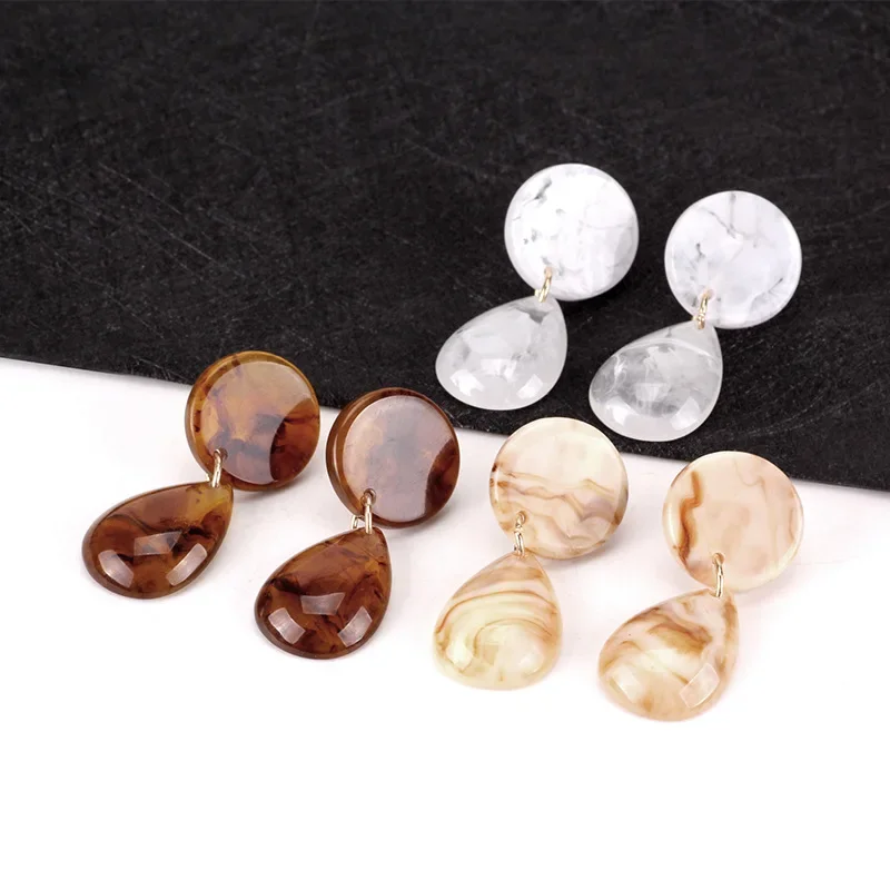 2025 Sui Jue Accessories Retro earrings, water-drop earth color leopard print earrings, ear clips, and elegant stud earrings