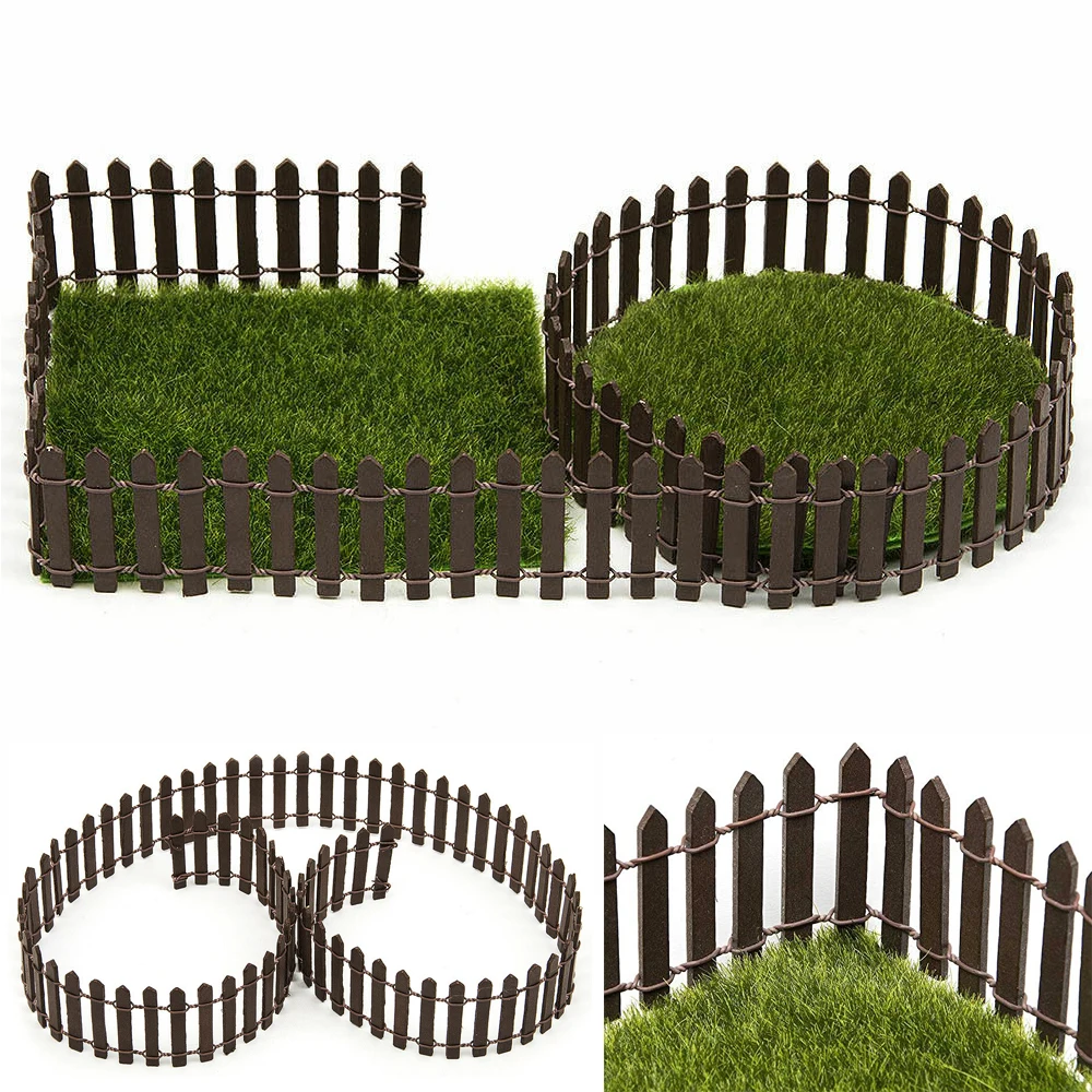100*5cm/3cm fai da te in miniatura Mini recinzione fata giardino barriera artigianato in legno arredamento camera Maison Figurine accessori decorazione della casa