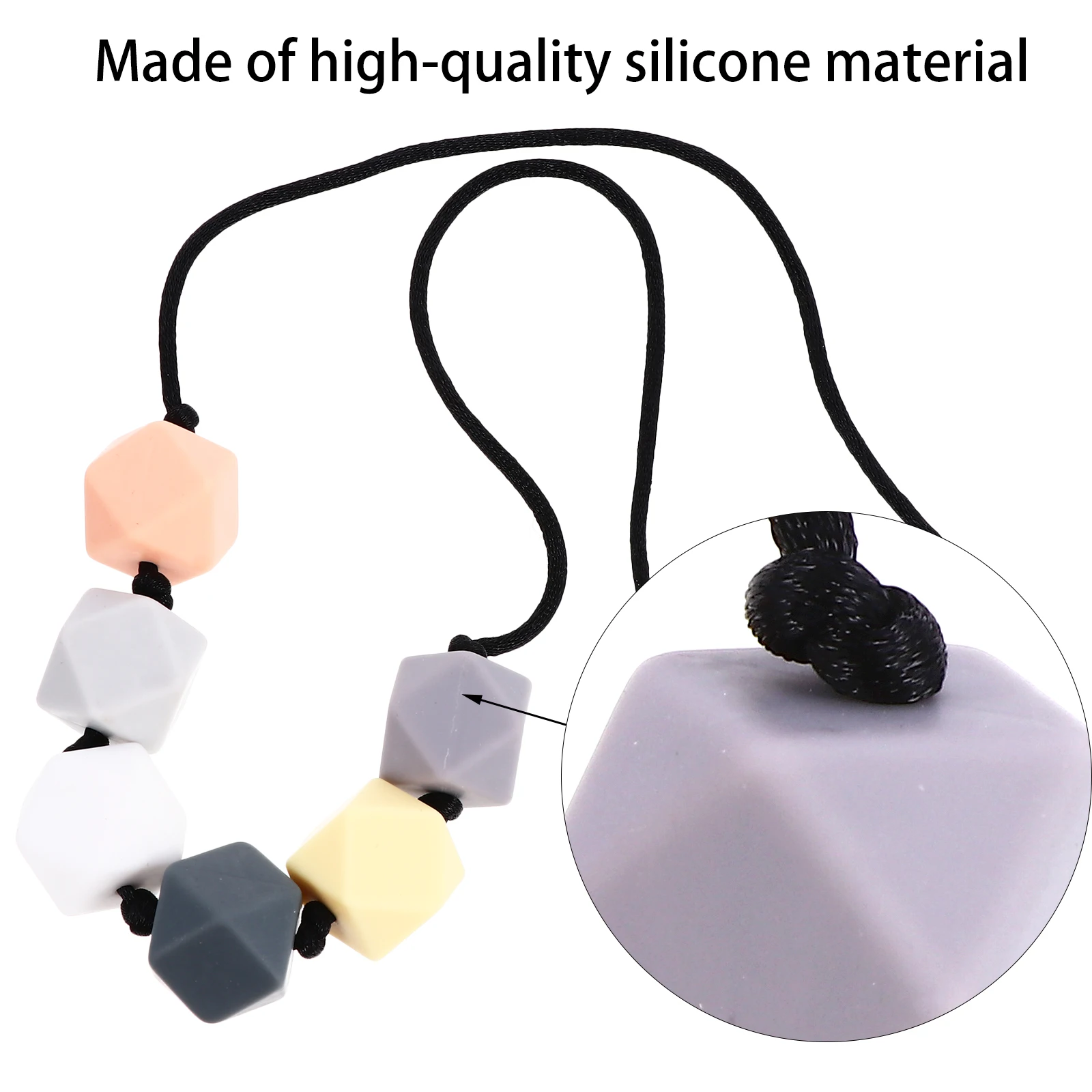 

Necklace Baby Teething Infant Silicone Molar Teether Nursing Toy Grey Newborn Toddler