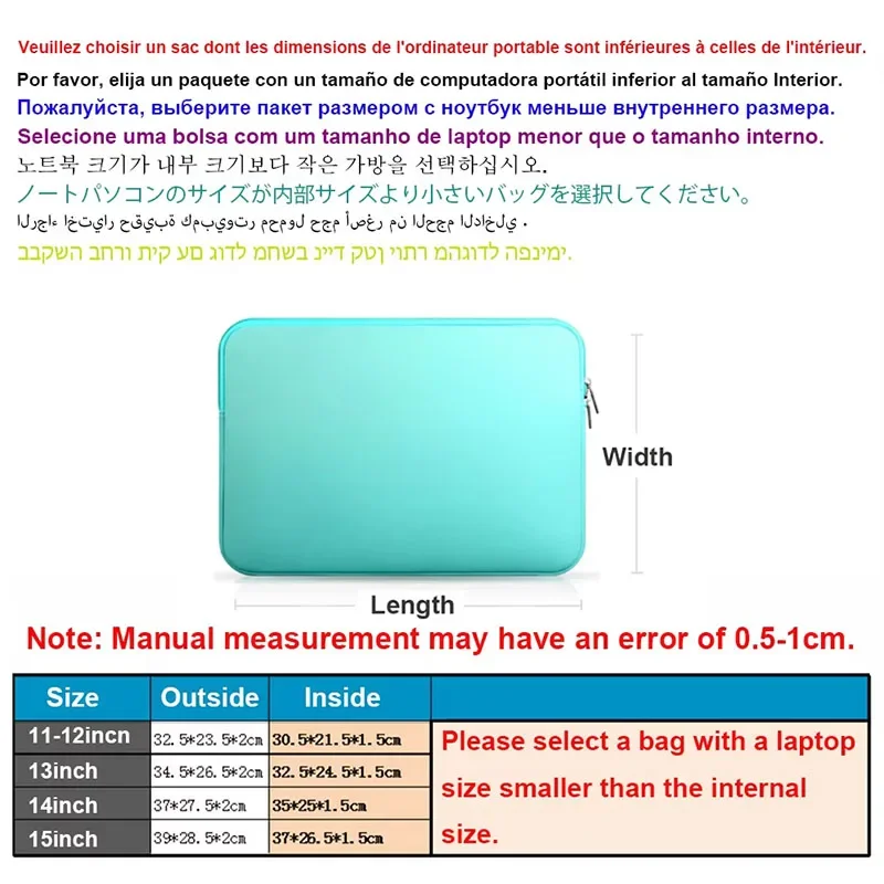 Laptop Pouch 11.6 inch-15.6 inch Lightweight Sleeve Bag for for Macbook Lenovo Asus HP Huawei Dell 11 12 14 inch Notebook Case