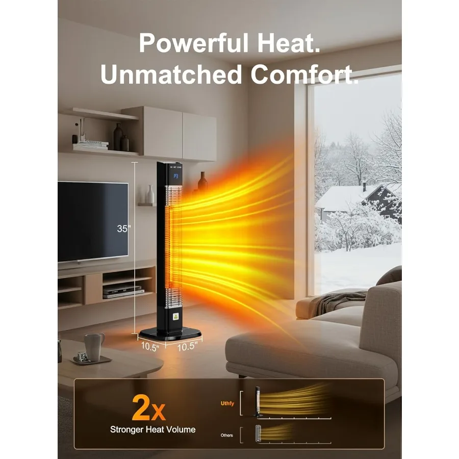Electric Outdoor Patio Heater1500W Infrared Heater with 24H Timer Remote Waterproof Quiet Portable Space Heater for Large Room