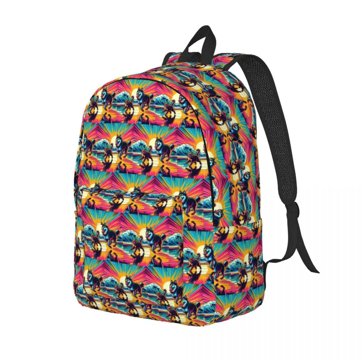 

Cat And Dog Reflections Student Backpack School Bag Hiking Travel Daypack for Boys Girls Fashion Bookbag Shoulder Bags