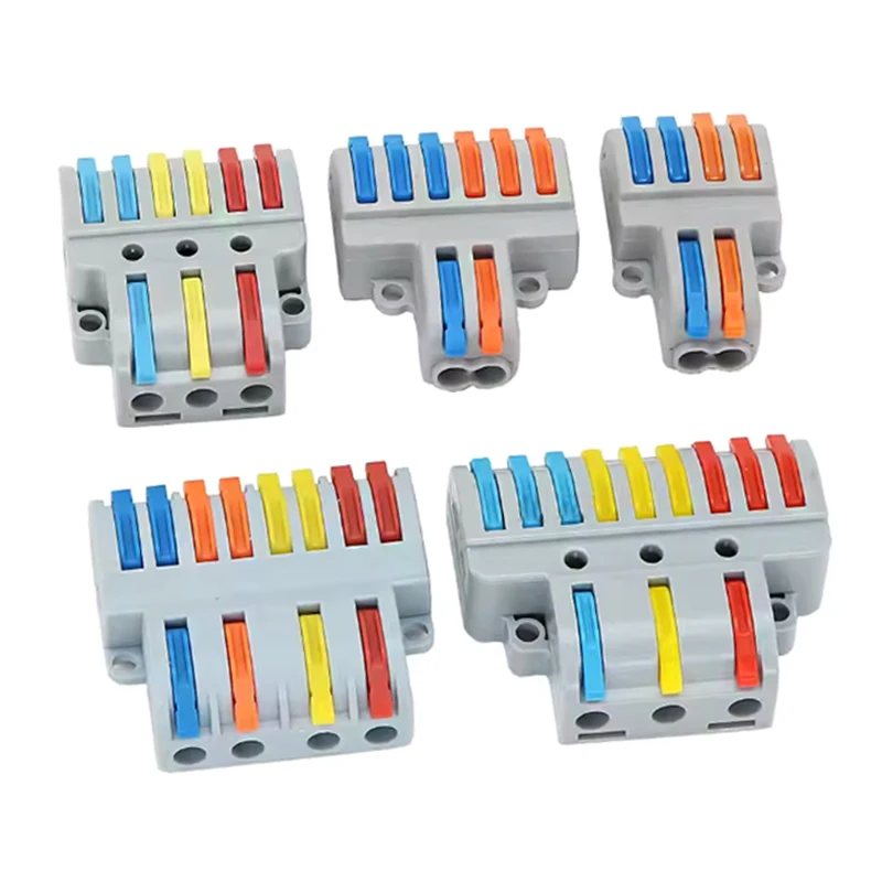 Universal Quick Push Wire Connectors 2/3 Pin Terminal Block- Compact Splicing Splitter for Home Electrical Wiring, Easy Install