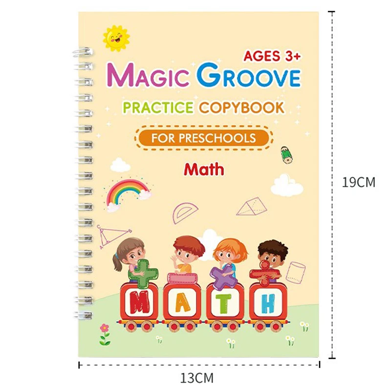 Age 3-8 Magic Practice Copybook Pen Preschools Kids Calligraphy Notebook Children Reusable English Writing Book